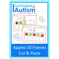 Apples 10 Frame Cut & Paste Worksheets